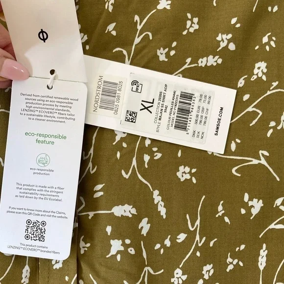 Samsoe Samsoe Camisa Majan Blouse Top NWT in Feuilles Khaki - Picture 7 of 11